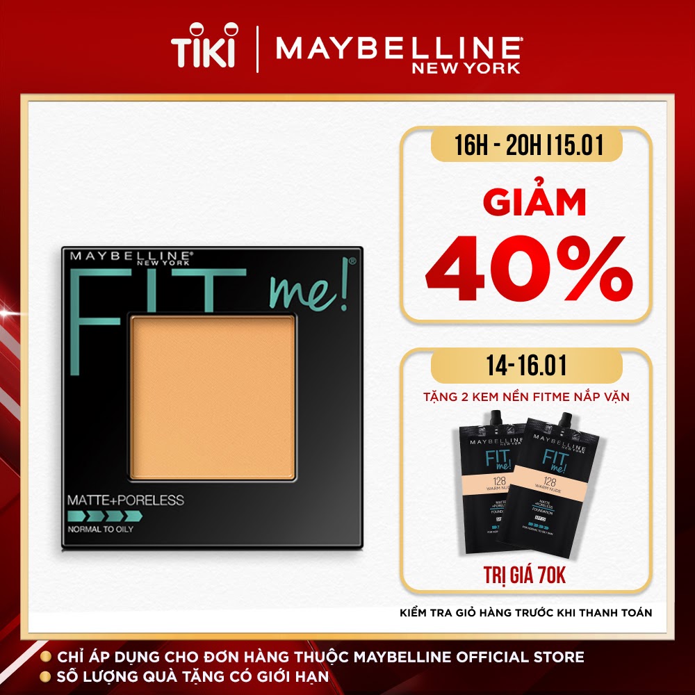 Phấn Phủ Mịn Nhẹ Kiềm Dầu Fit Me Matte Poreless Powder Maybelline New York 8.5g