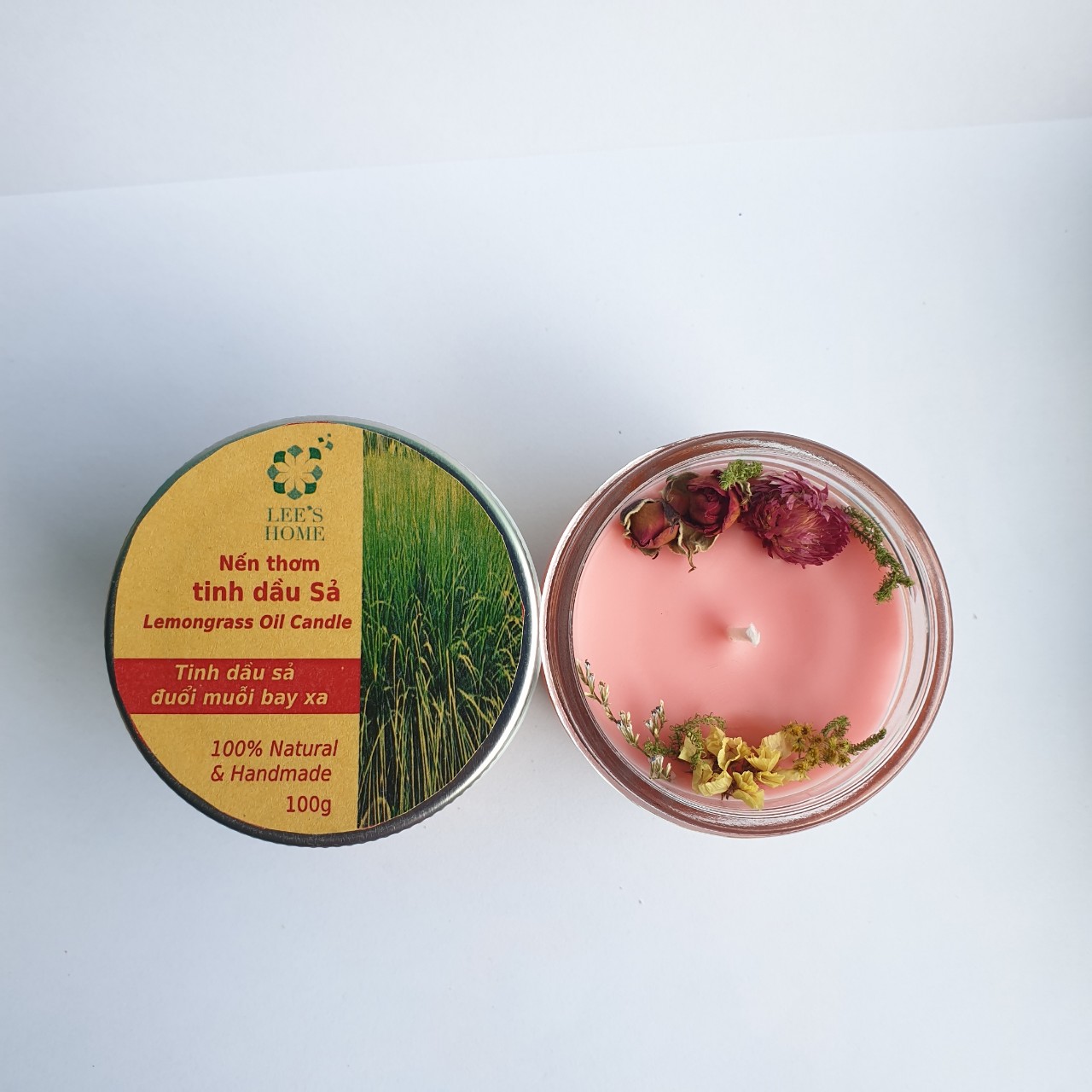 Nến thơm tinh dầu sả Lee's Home/ Lemongrass oil Candle