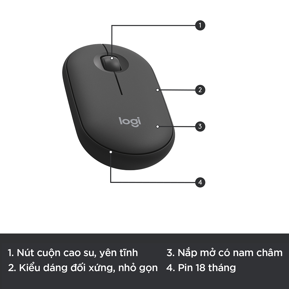 Combo chuột phím không dây Logitech MK470 - Chống ồn, USB 2.4HGz, pin lâu vượt trội, thiết kế mảnh gọn - Màu