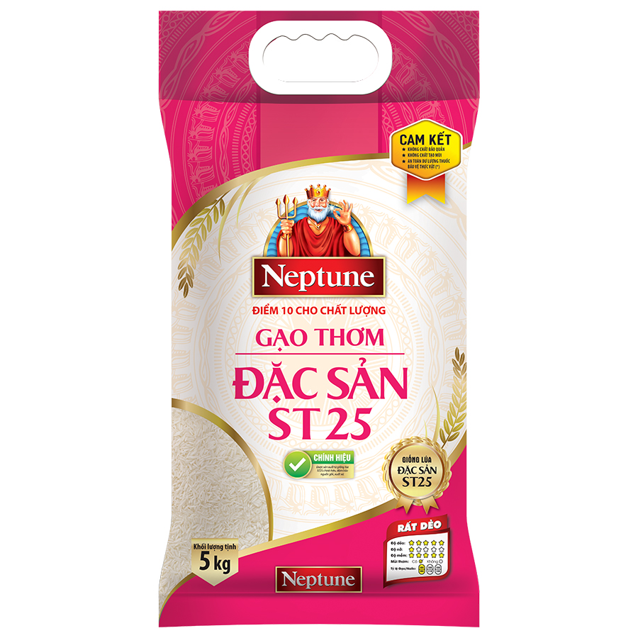 Gạo Thơm Đặc Sản ST25 Neptune túi 5kg