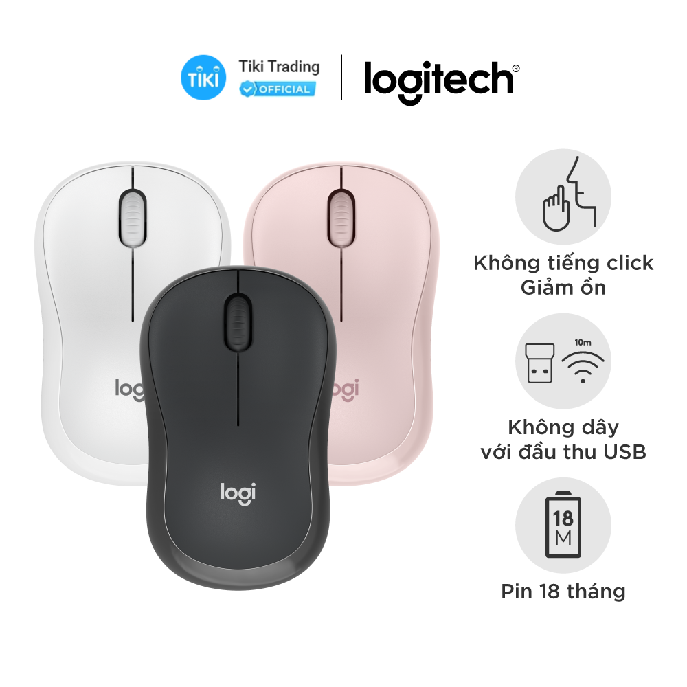 Chuột không dây Logitech M220 Silent - Hàng chính hãng