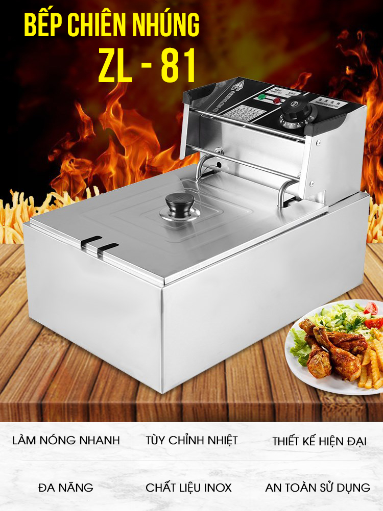  Bếp Chiên Nhúng Đơn Công Nghiệp ZL81 Dung Tích 5.5L