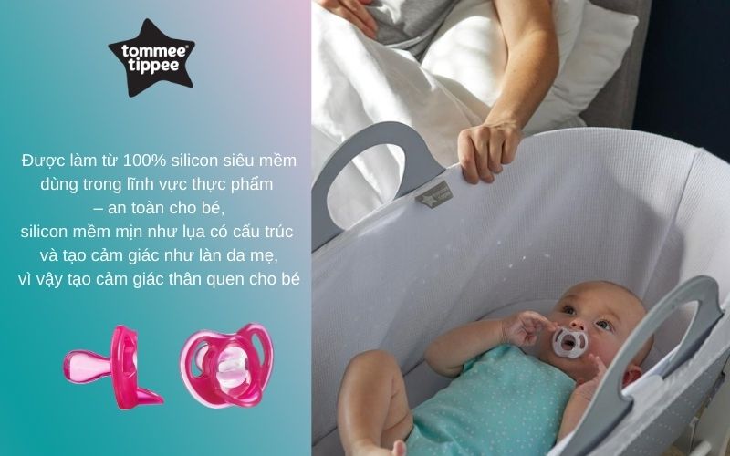 Ty ngậm silicon siêu nhẹ cho bé Tommee Tippee Ultra Light 18-36 tháng (vỉ đơn) - Hồng