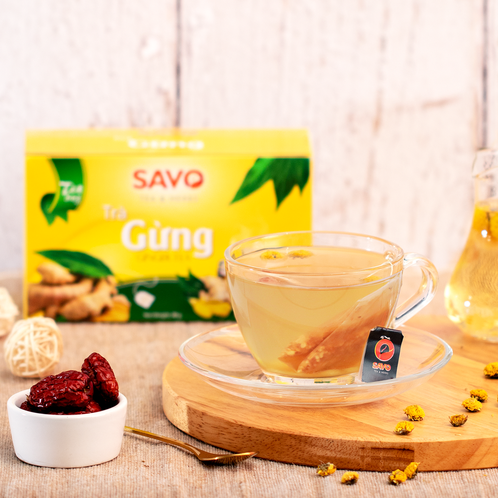 Trà Gừng Túi Lọc SAVO Tea ( Hộp 20 gói x 2g )