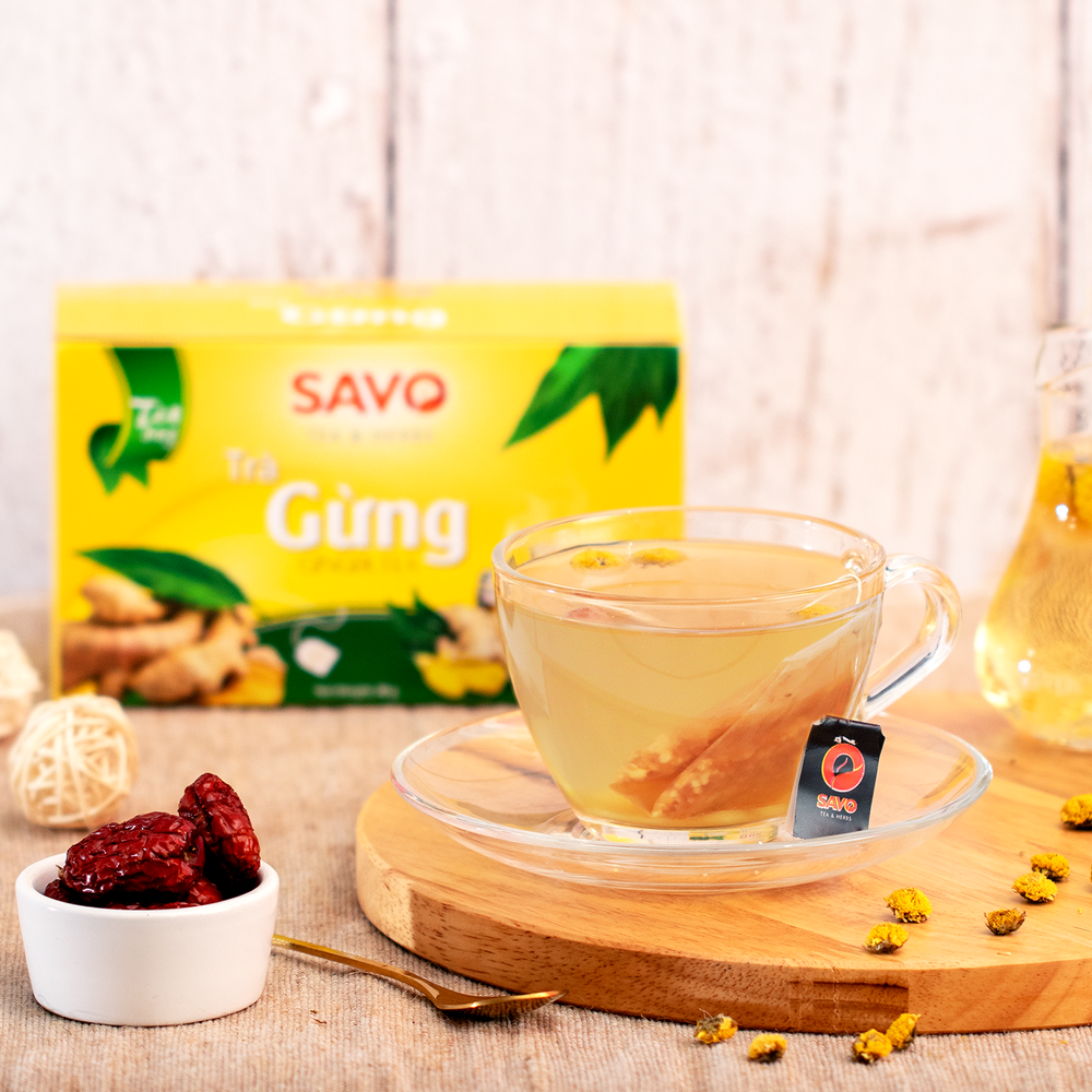  Trà Gừng Túi Lọc - SAVO ( Hộp 20 gói x 2g )