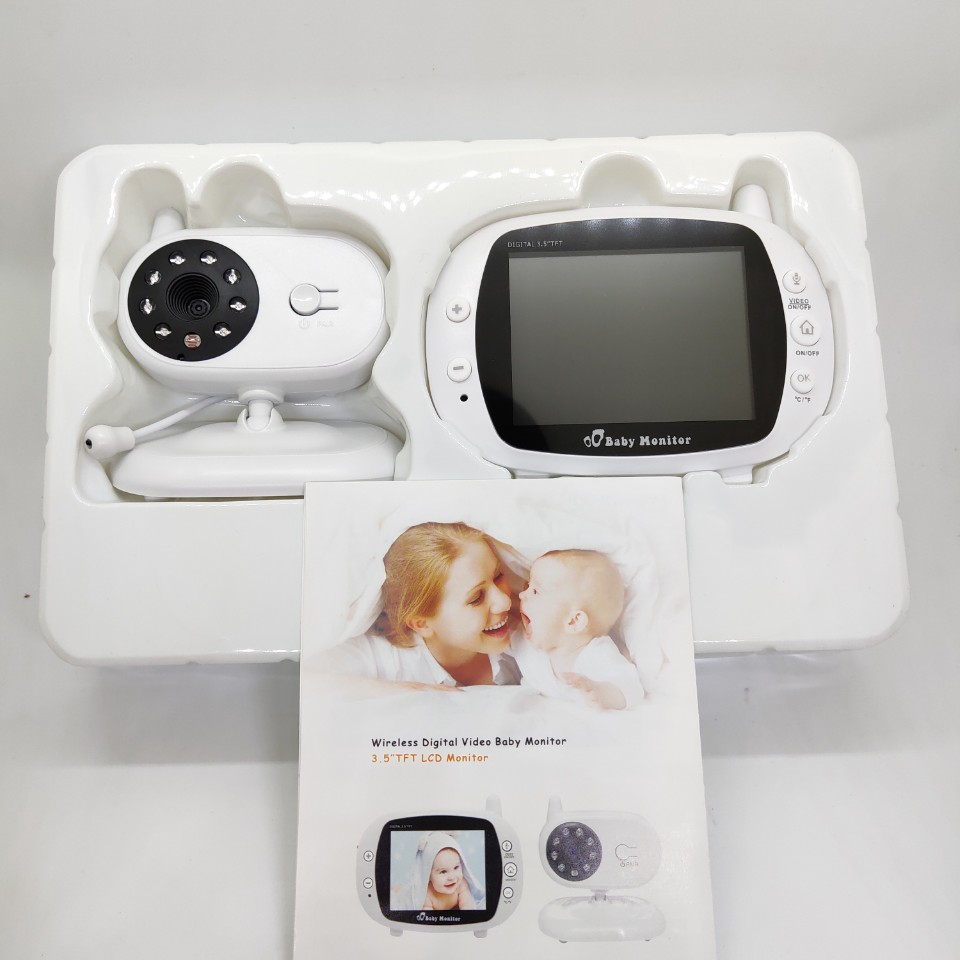 Máy Báo Khóc Baby Monitor màn hình Full HD 3,5inh – mbk05, không dây, tần số sóng 2.4G