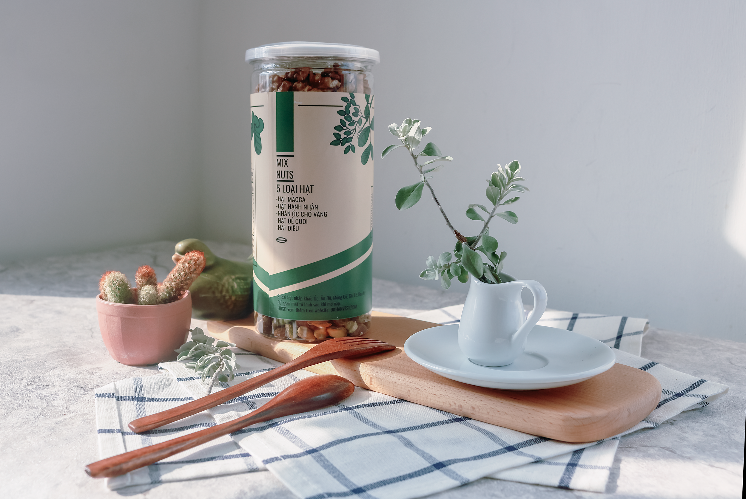  Hạt Mix Nuts 5 Loại hạt nhập khẩu (Dẻ Cười + Hạnh Nhân + Hạt Điều + Óc Chó Vàng + Macca ) DK Harvest
