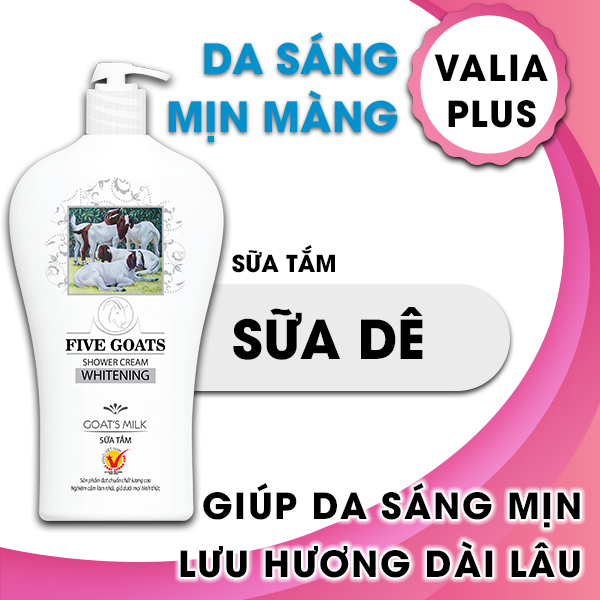 Combo sữa tắm sữa dê và hoa hồng Valia Plus  700g + Sữa tắm chiết xuất sữa dê Five Goats 500g + Dầu gội dược liệu sạch giảm rụng tóc Ecoco với chiết xuất tự nhiên, sả chanh, bưởi 336g