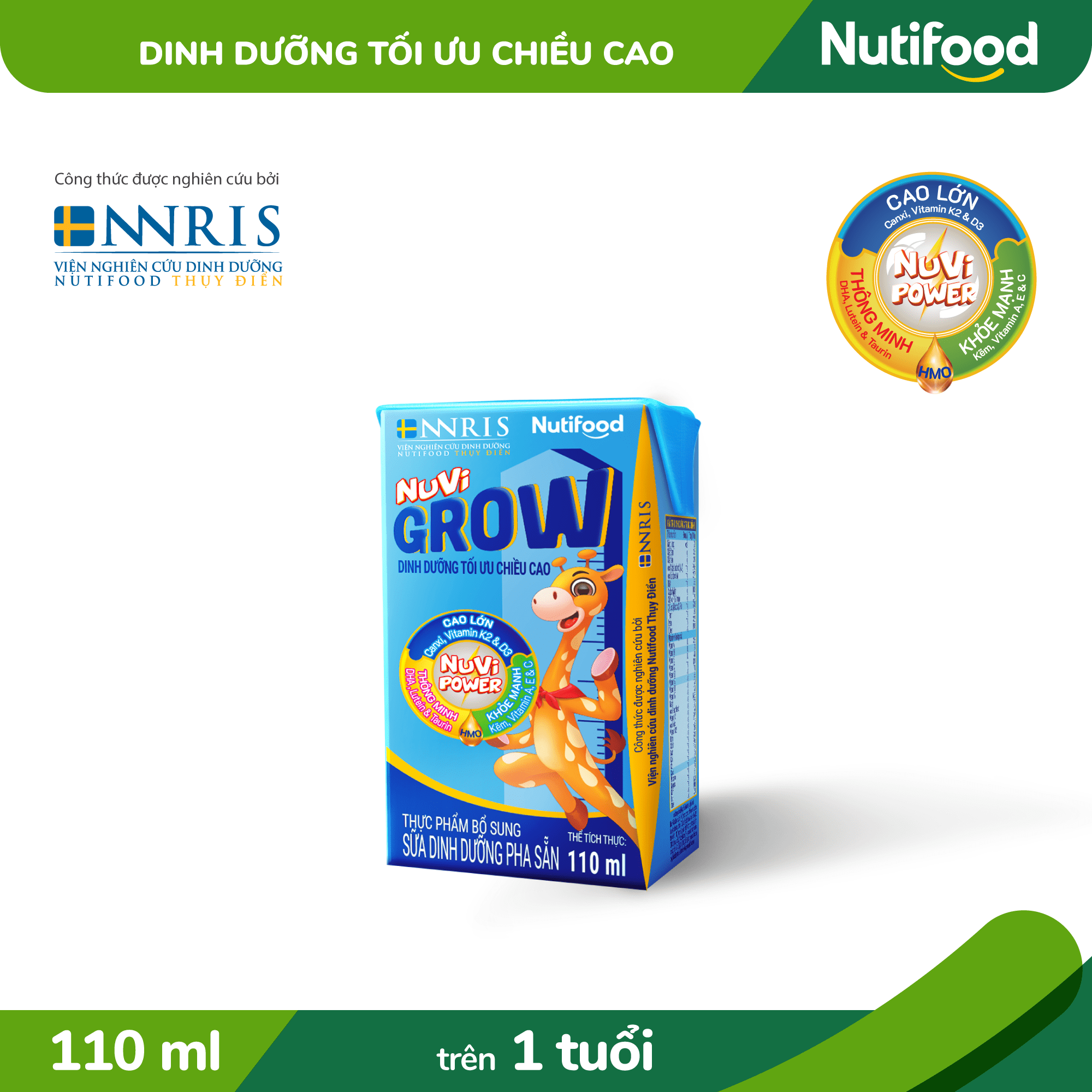 Thùng 48 hộp Sữa Bột Pha Sẵn NUVI GROW 110ml