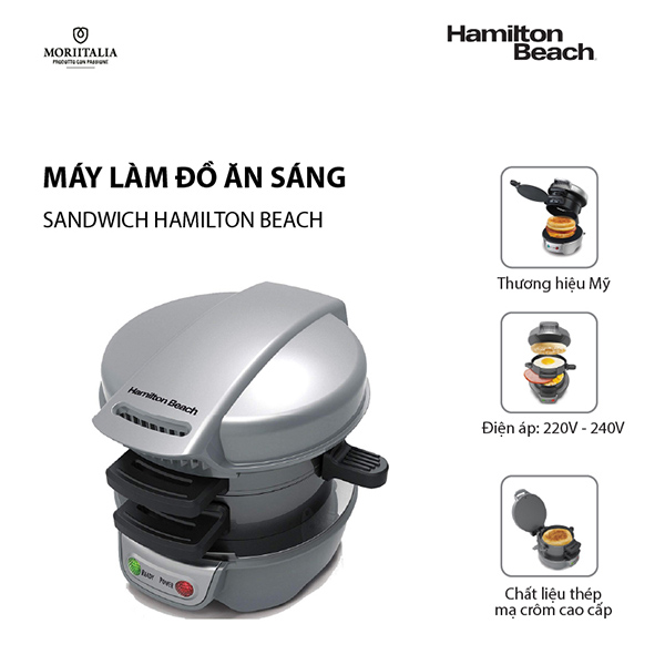 Máy Làm Đồ Ăn Sáng Sandwich Hamilton Beach - 25475-SAU - Hàng Chính Hãng