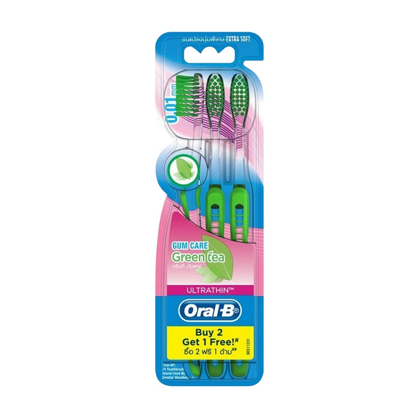 Bàn Chải ORAL-B Tinh Chất Trà Xanh Vỉ 3 Cây (Mua 2 tặng 1)