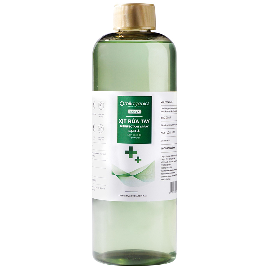 Xịt Rửa Tay Bạc Hà MILAGANICS