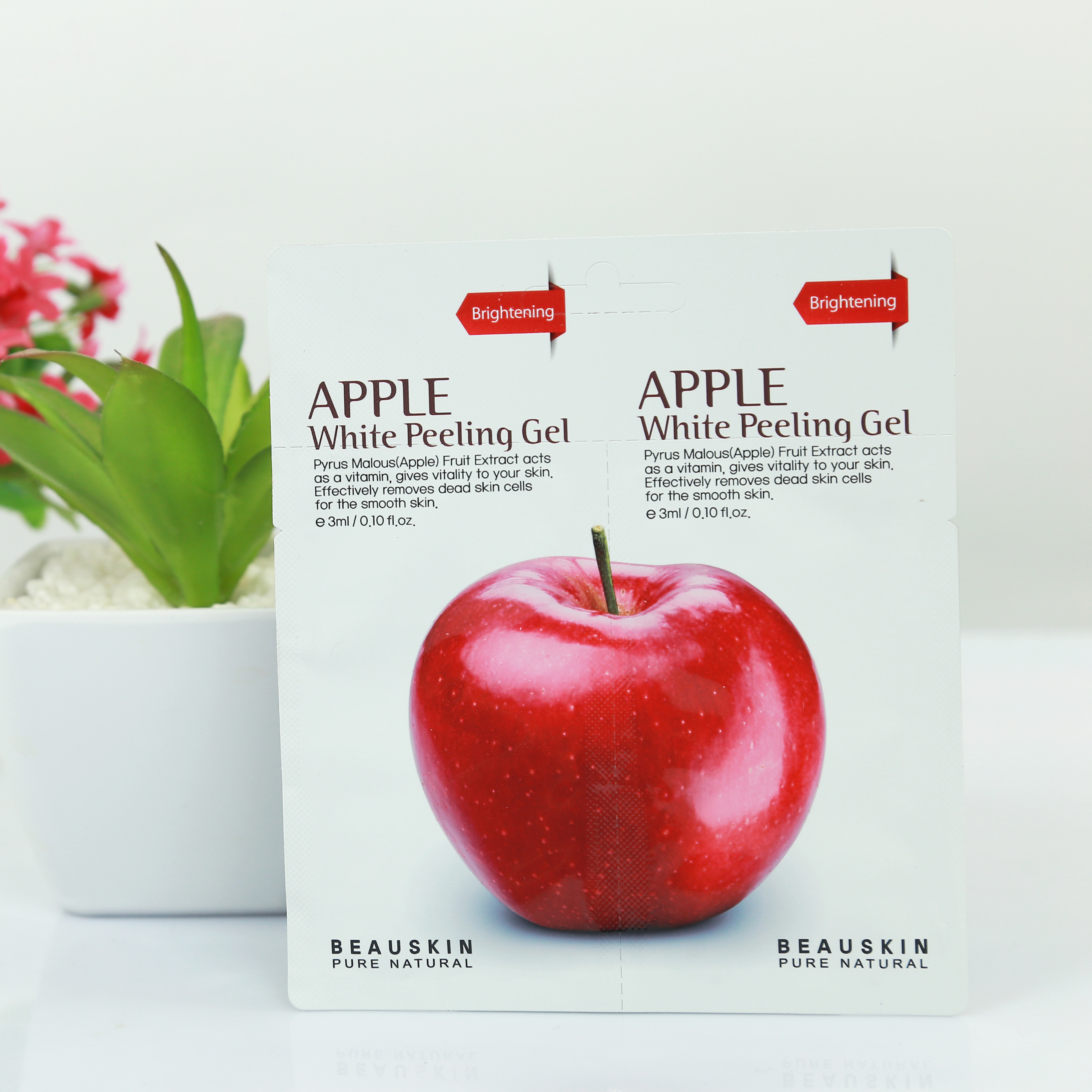 Combo cấp ẩm, giảm stress và sáng da, sạch mụn gồm mặt nạ Beauskin Don't Worry + Tẩy da chết minisize Apple Peeling Gel - Hàn Quốc Chính Hãng