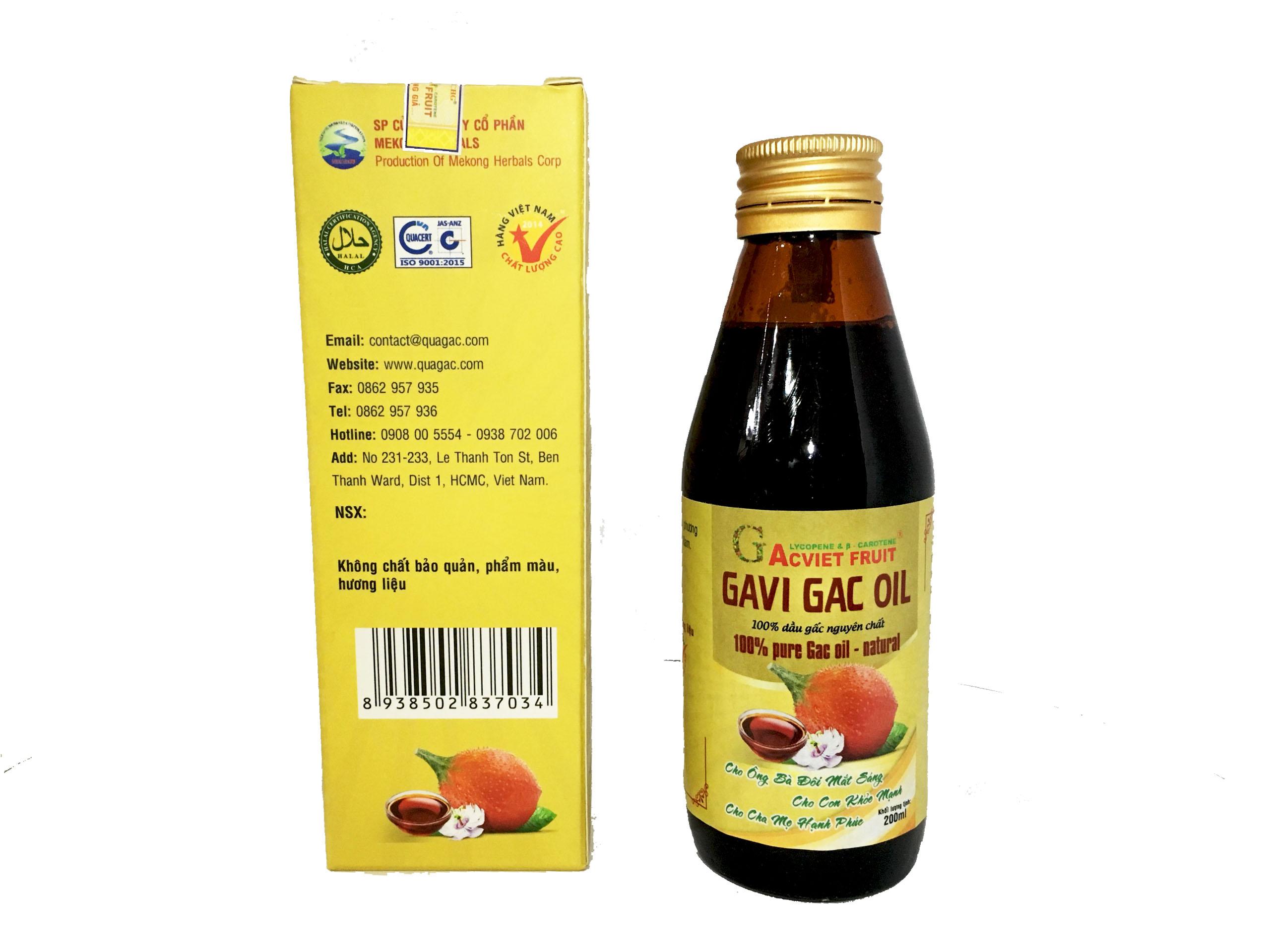 DẦU GẤC NGUYÊN CHẤT - GAVI( 200ml)