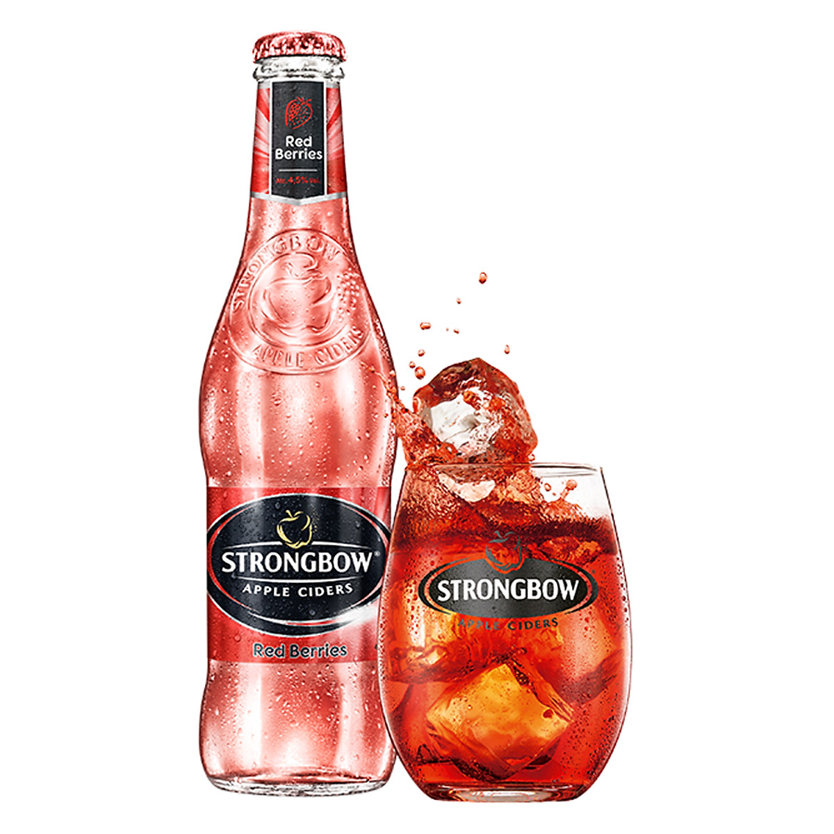 Nước táo lên men Strongbow dâu đỏ 330mL Thùng 24 chai