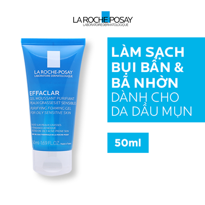 Bộ chống nắng không nhờn rít La Roche-Posay Anthelios Shaka Fluid 50ml &amp; Gel rửa mặt cho da dầu mụn 50ml