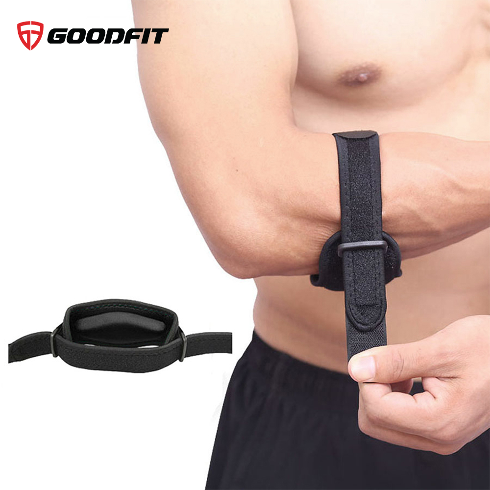 Băng bảo vệ khuỷu tay có đệm dày 1 cm giúp bảo vệ xương, dây đai tùy chỉnh Goodfit GF403E