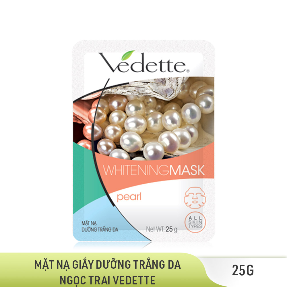 Lô 5 Mặt Nạ Giấy Dưỡng Trắng Da Vedette Ngọc Trai 25g