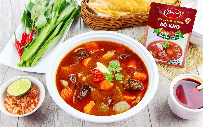 Gia Vị Bò Kho Barona 80g ươp ngon chuẩn vị không cần nêm nếm - Combo