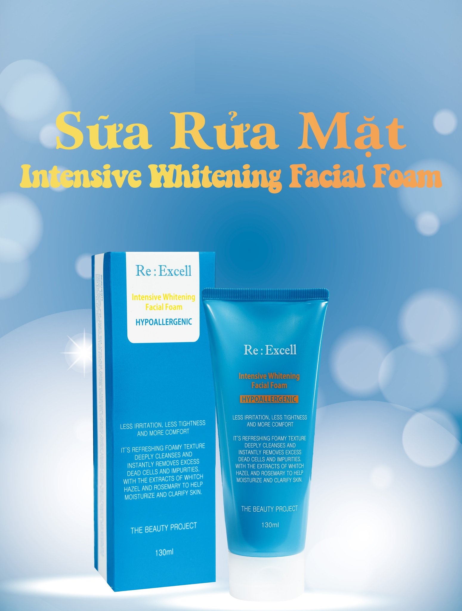 Sữa rửa mặt Re:Excell Intensive Whitening Facial Foam