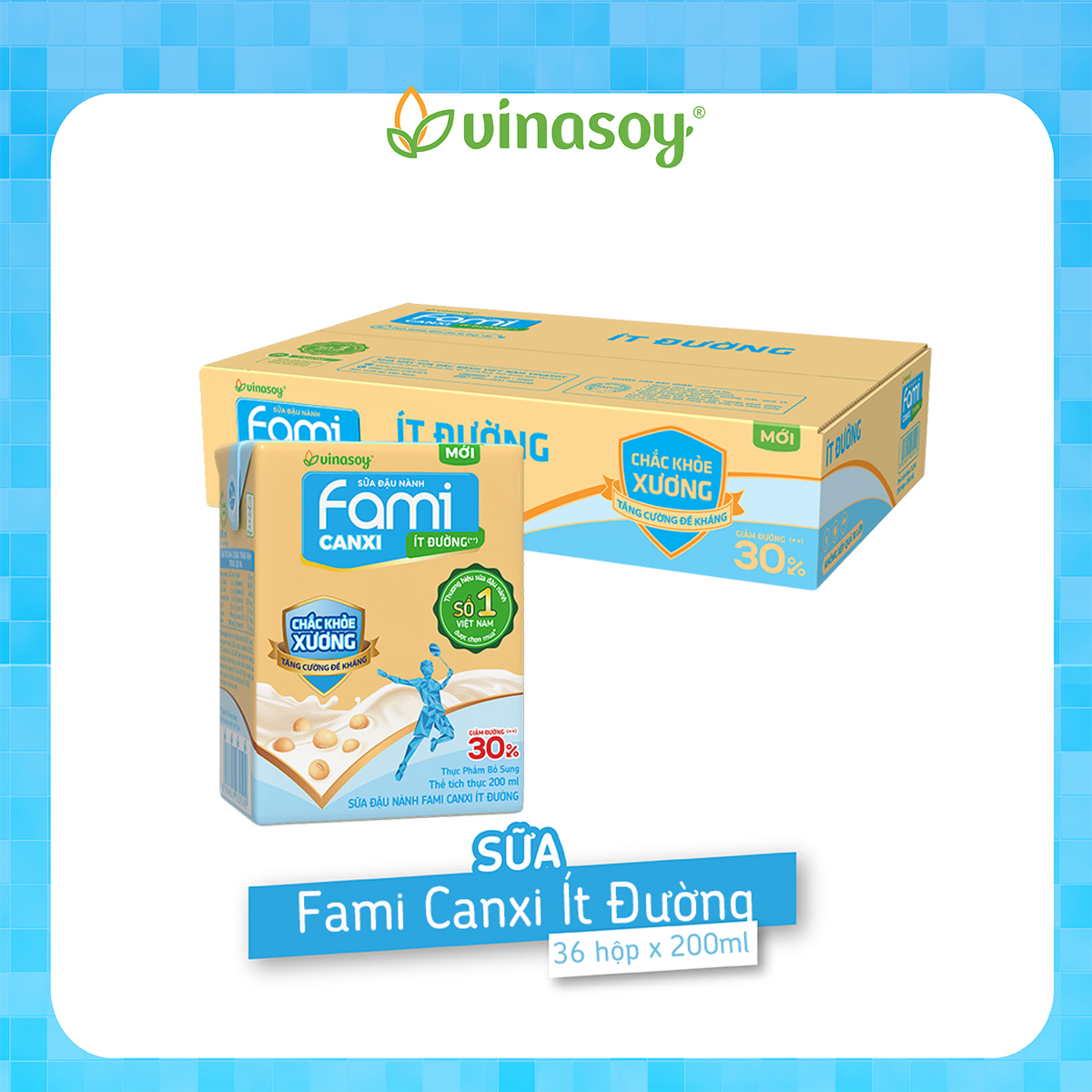 Thùng Sữa đậu nành Fami Canxi ít đường