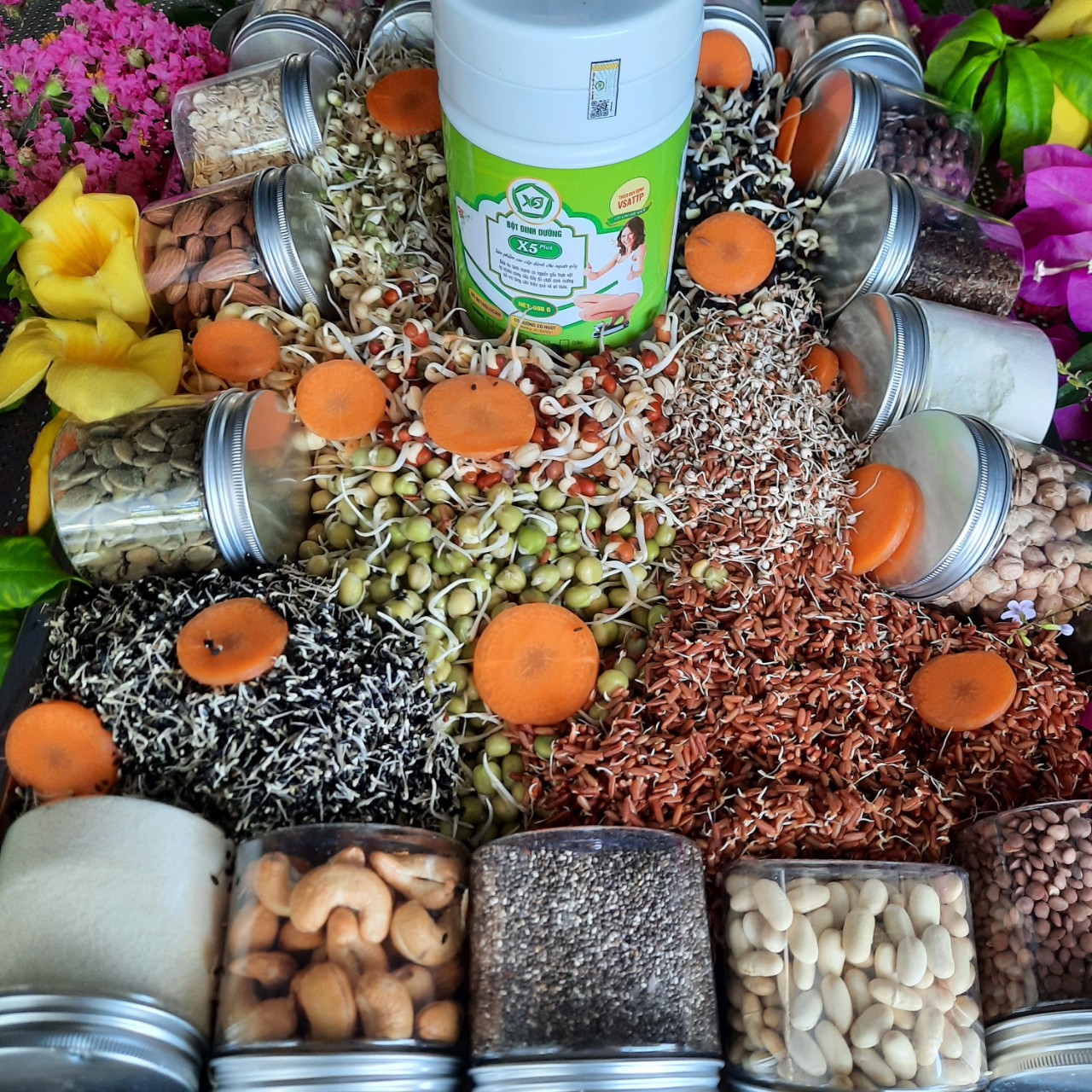 3 Bột Dinh Dưỡng Ngũ Cốc Nảy Mầm Tăng Cân X5 Trên 25 Thành Phần: An Toàn- Đẹp Da-Giảm Táo Bón-Giúp Ăn Ngon- Ngủ Ngon