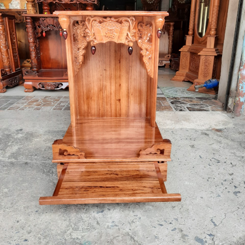 Bàn thờ thần tài ông địa gỗ xoan ngang 48