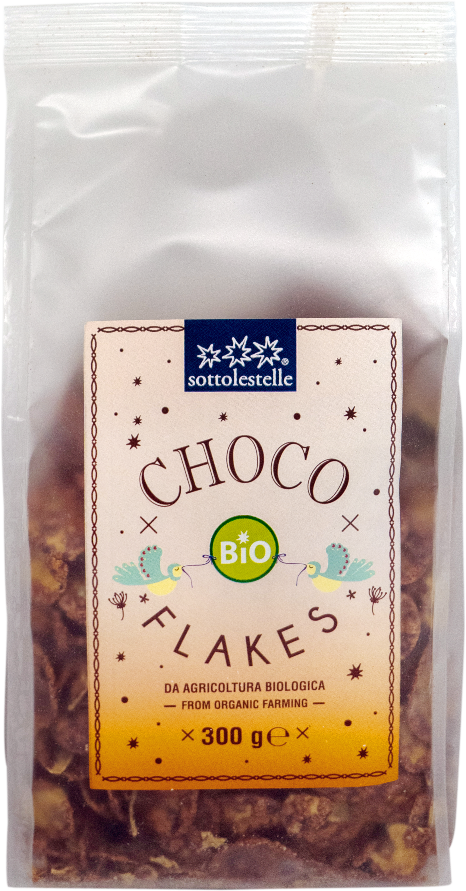 Ngũ cốc hữu cơ bắp ngô socola Sottolestelle 300g Organic Choco Flakes