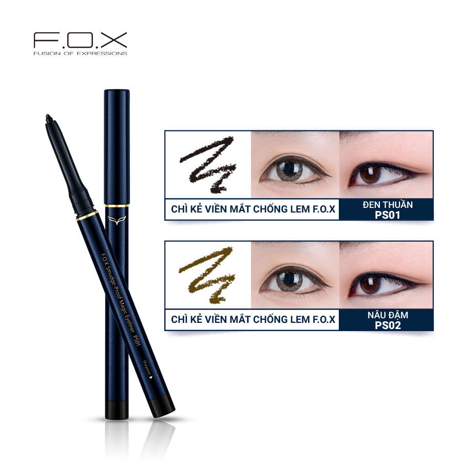 Chì Kẻ Viền Mắt Chống Lem FOX Smudge-Proof Magic Eyeliner 0.3g