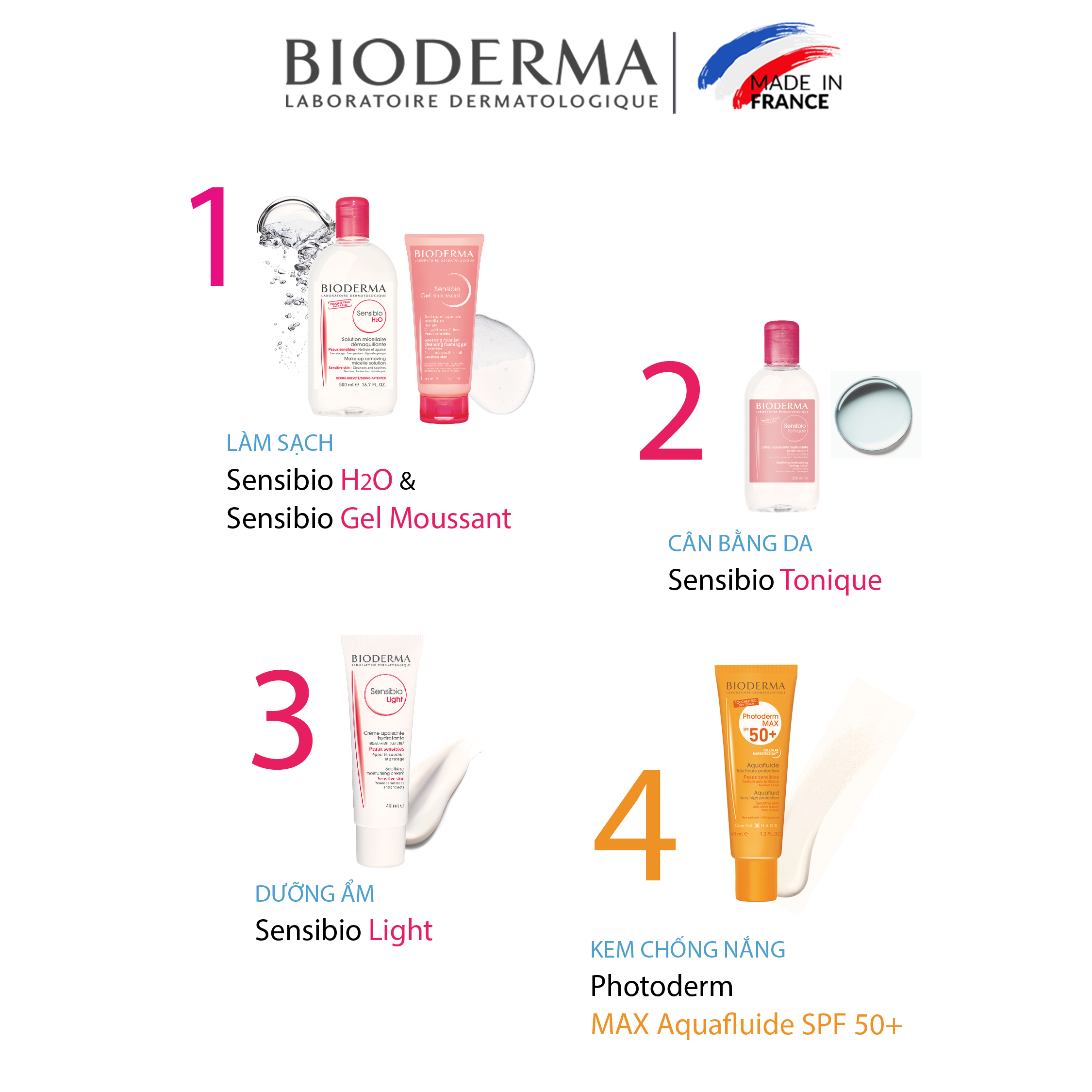 Gel rửa mặt tạo bọt cho da nhạy cảm Bioderma Sensibio Gel Moussant - 45ml