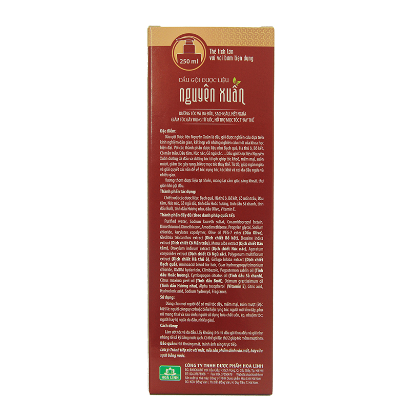 Dầu gội dược liệu Nguyên Xuân nâu 250ml