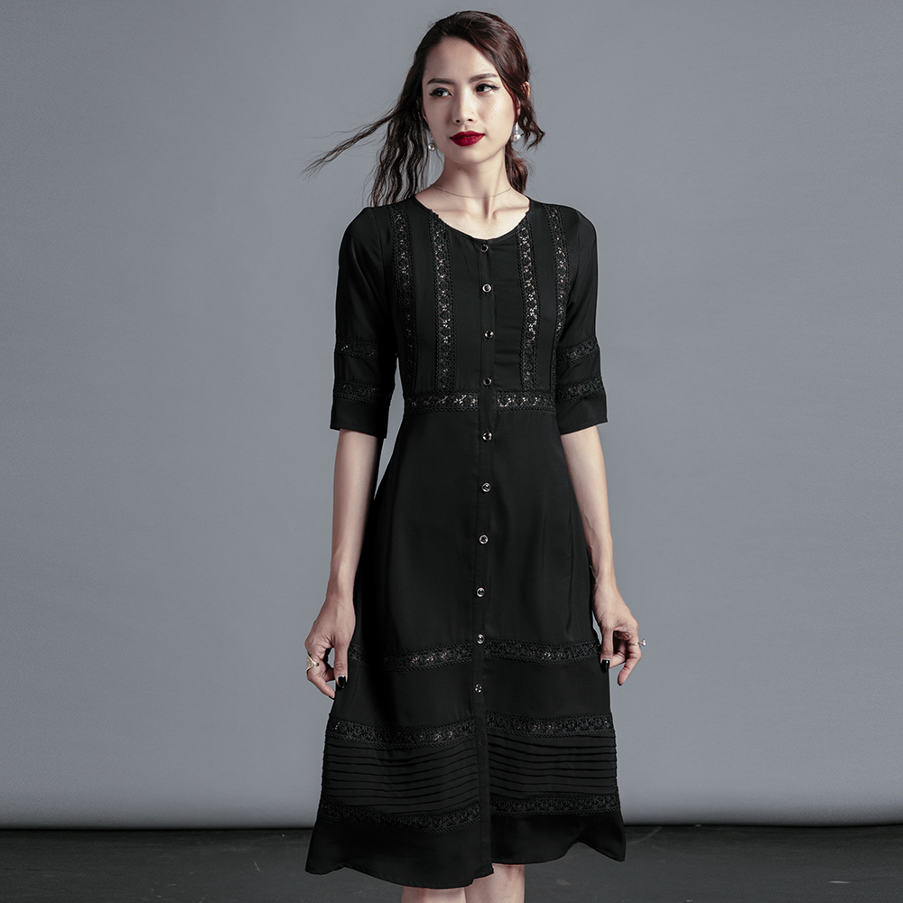 Đầm Suông Đầm Midi Thời trang thiết kế Hity DRE100