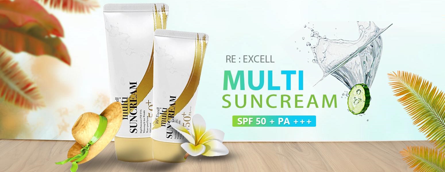 Kem Chống Nắng vật lý Re:Excell Multi Sun Cream SPF 50+/PA+++ R&amp;B VN 50ml