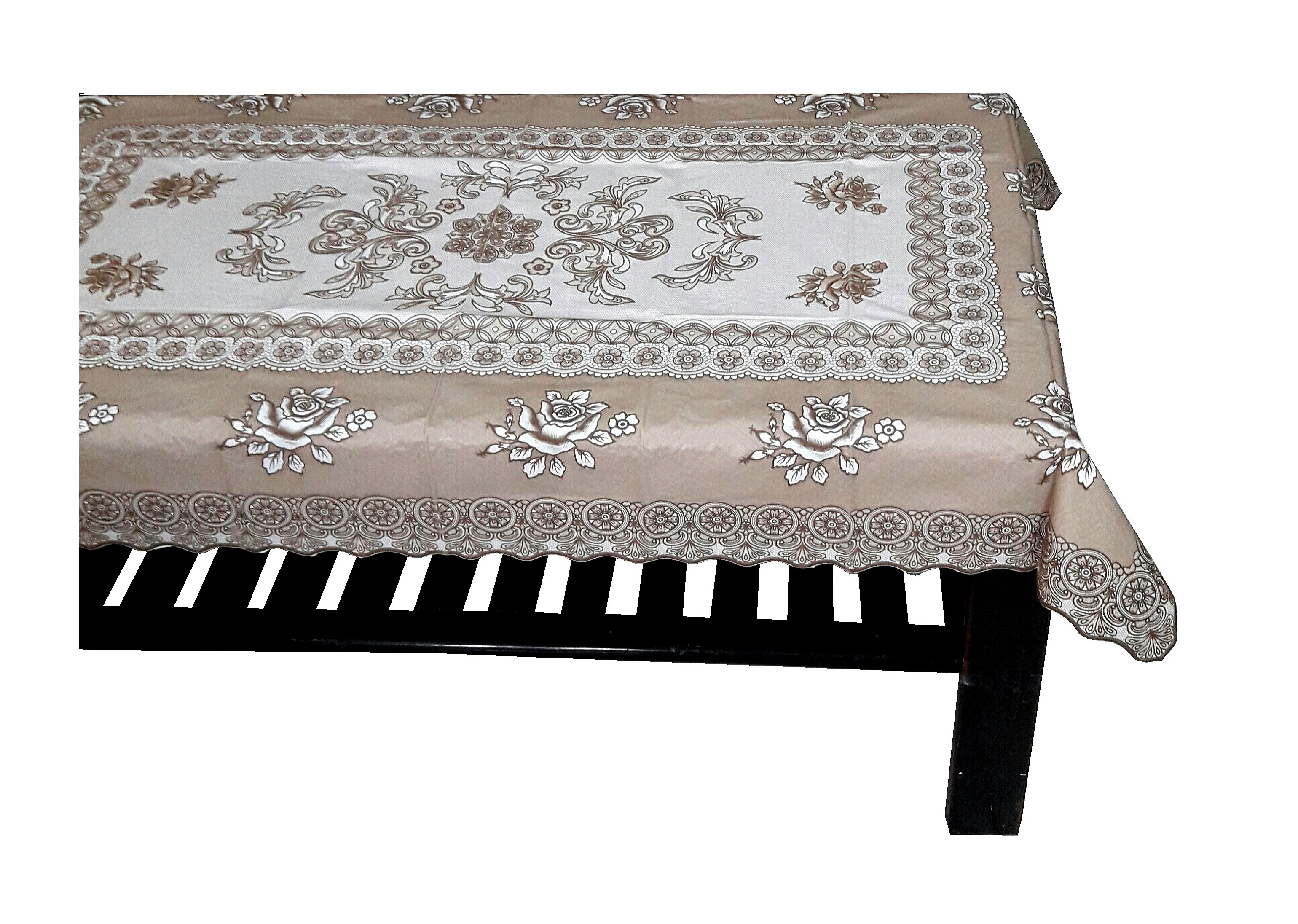 KHĂN TRẢI BÀN PAULEE - 856B (76 cm x 120 cm) HOA VĂN NÂU, PHỦ SALON, KHÔNG THẤM NƯỚC.