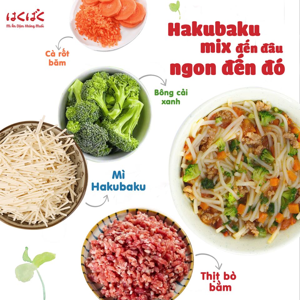 Combo 2 gói mì ăn dặm Hakubaku Baby Somen