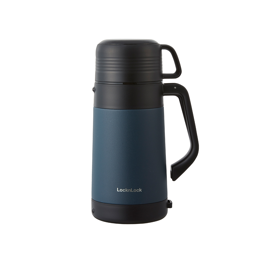 Bình giữ nhiệt LocknLock Easy Outdoor Vacuum Bottle LHC1484 - Có nắp sử dụng được như cốc và dây đeo vai - 1.2L - Hàng chính hãng