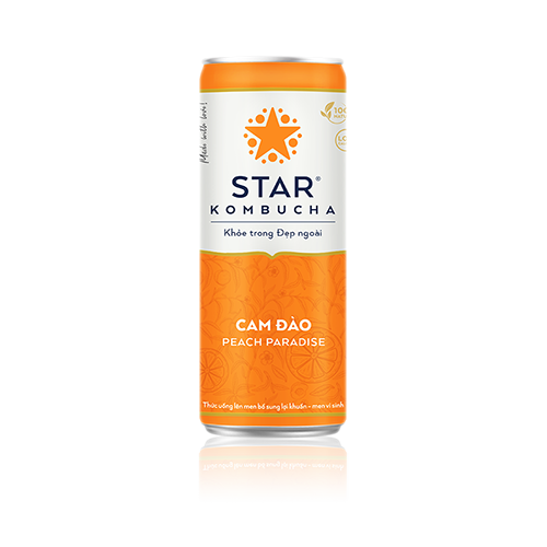 Thùng 12 lon thức uống lên men STAR KOMBUCHA Cam Đào / Peach Paradise