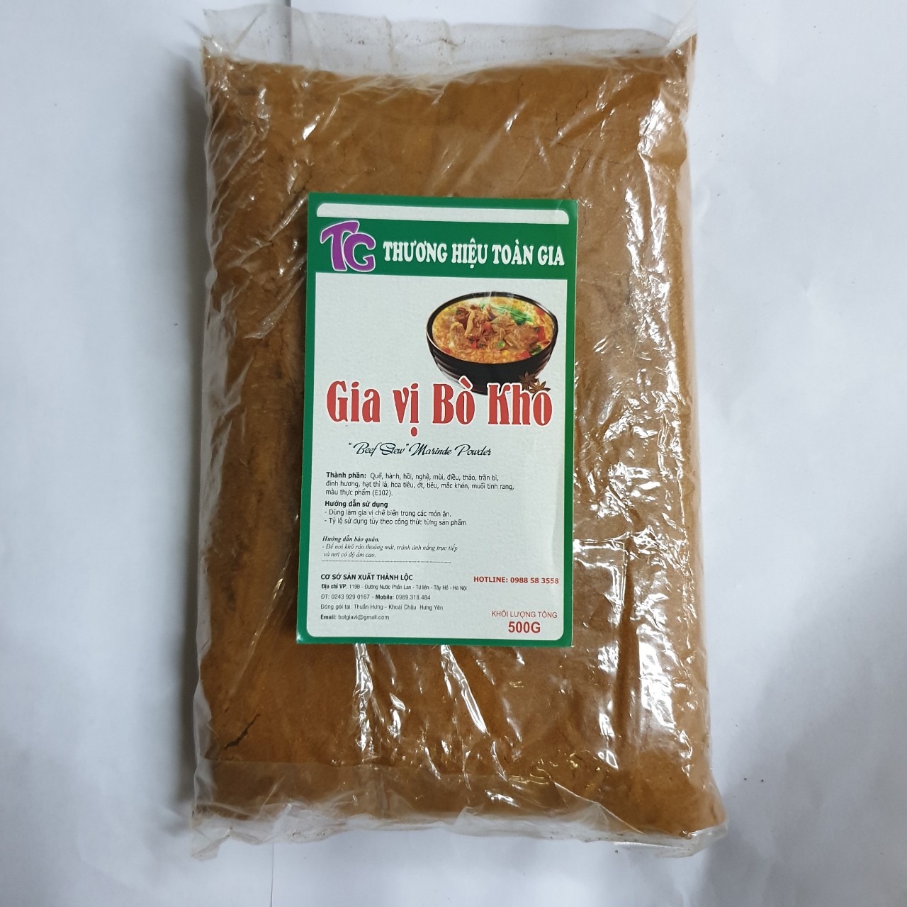 Gia vị bò kho Toàn Gia 500g/gói