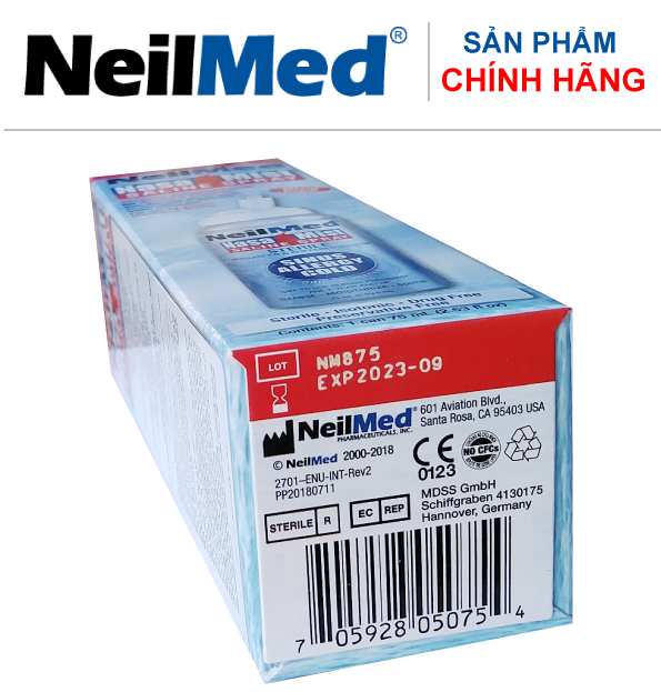 Chai Xịt Rửa Mũi Phun Sương Dưỡng Ẩm Dịu Mũi NeilMed NasaMist Saline Spray Isotonic 75ml - Xuất Xứ Mỹ