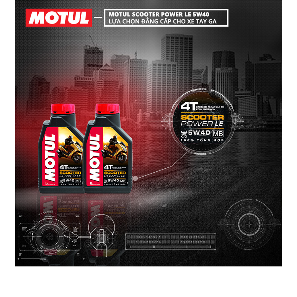 Nhớt Xe Tay Ga Motul Scooter Power Le 4t 5w40 20x1l Vn (1L)