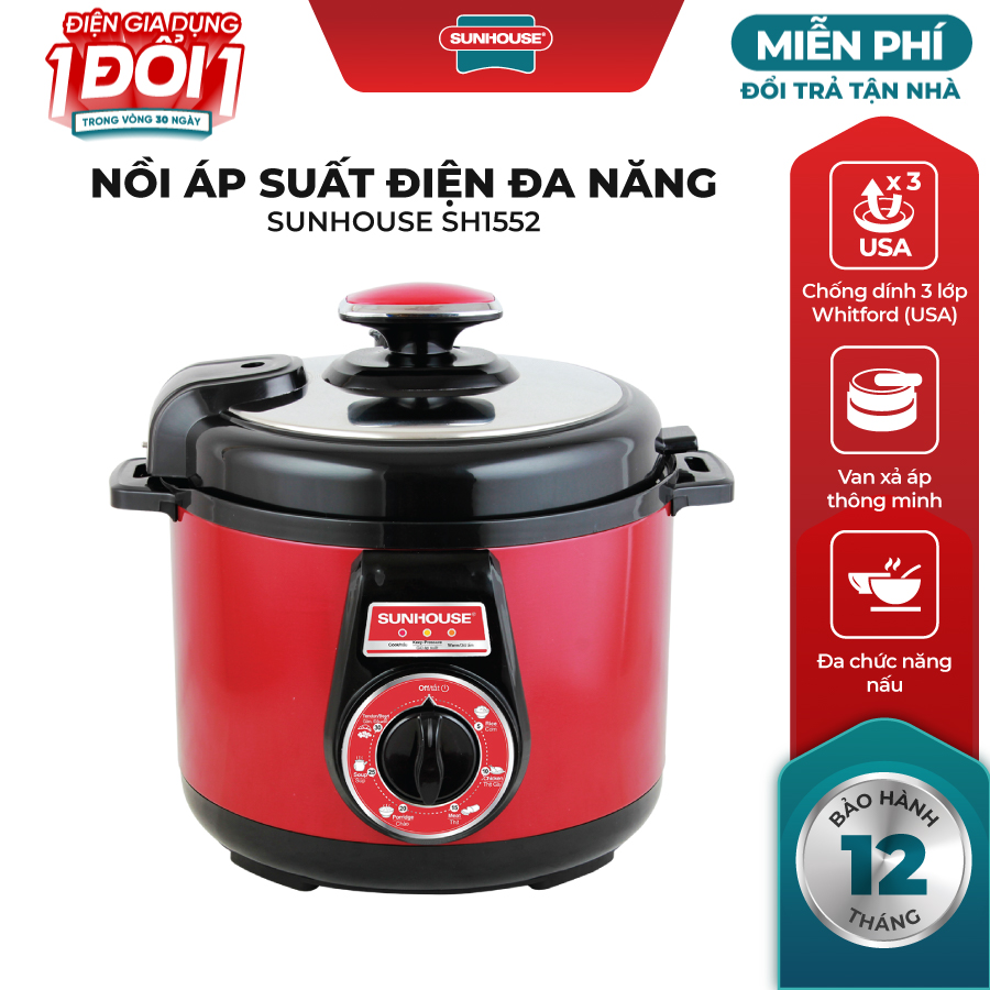 Nồi Áp Suất Điện Đa Năng Sunhouse DNDSHD1552 - 5L  - Hàng chính hãng