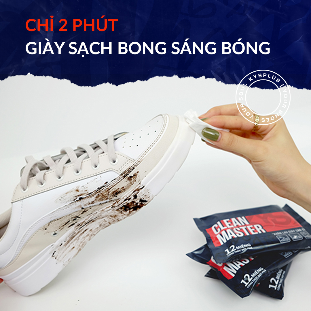 Khăn lau  giày vệ sinh giày cao cấp cho giày thể thao, sneaker, da - Clean Master