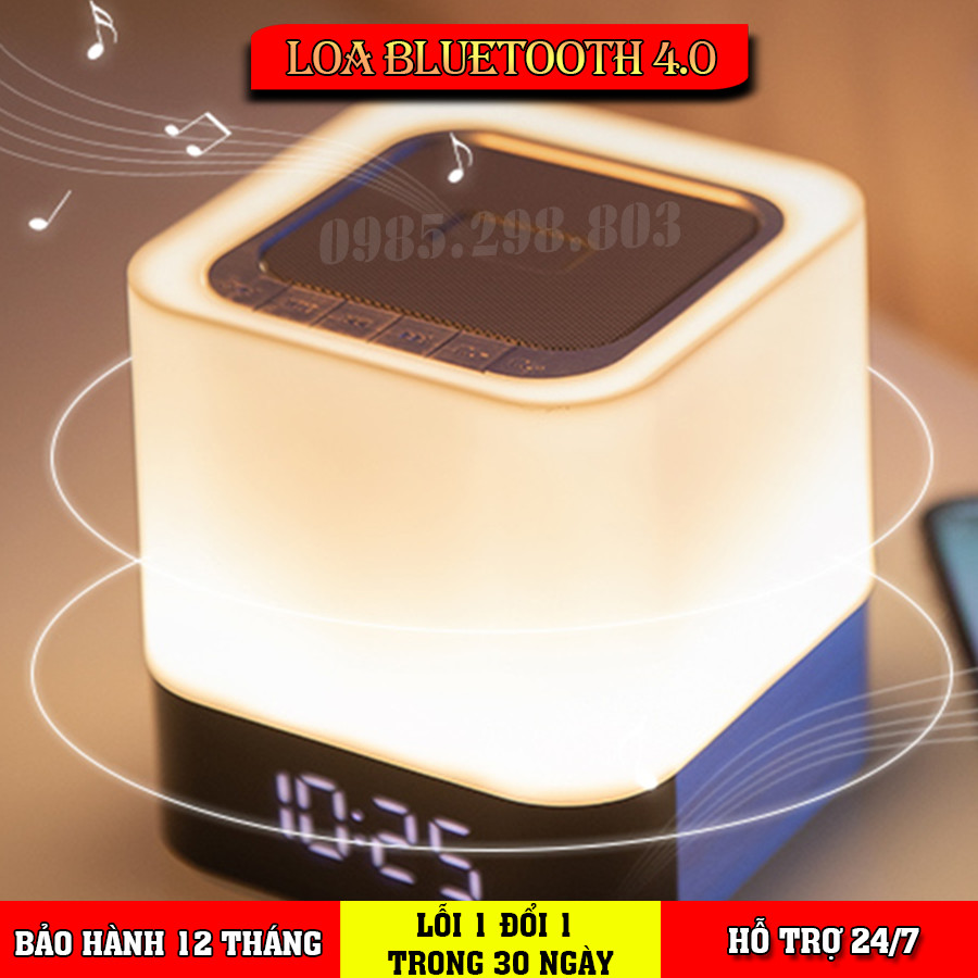 Loa Bluetooth không dây MuSky DY-28P đèn LED thông minh nháy theo nhạc, đổi màu đồng hồ báo thức âm Bass mạnh nghe nhạc công suất lớn hát karaoke vi tính phù hợp dã ngoại ngoài trời tương thích với điện thoại, máy tính Pin 4000mAh