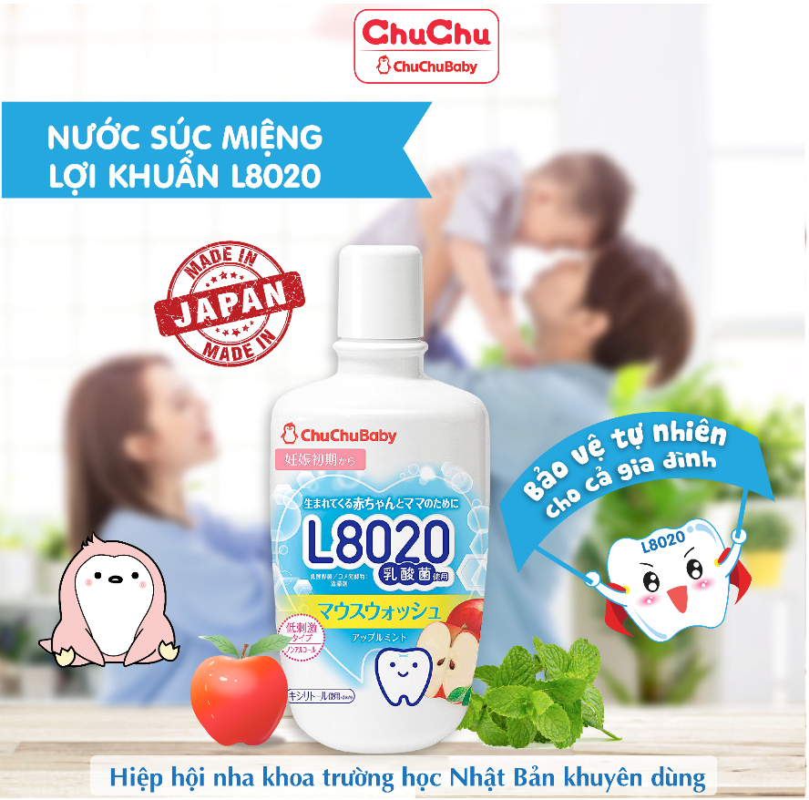 Nước Súc Miệng Lợi Khuẩn L8020 Ngừa Sâu Răng Chuchubaby Vị Táo Bạc Hà  Cho Bé - Mẹ Bầu