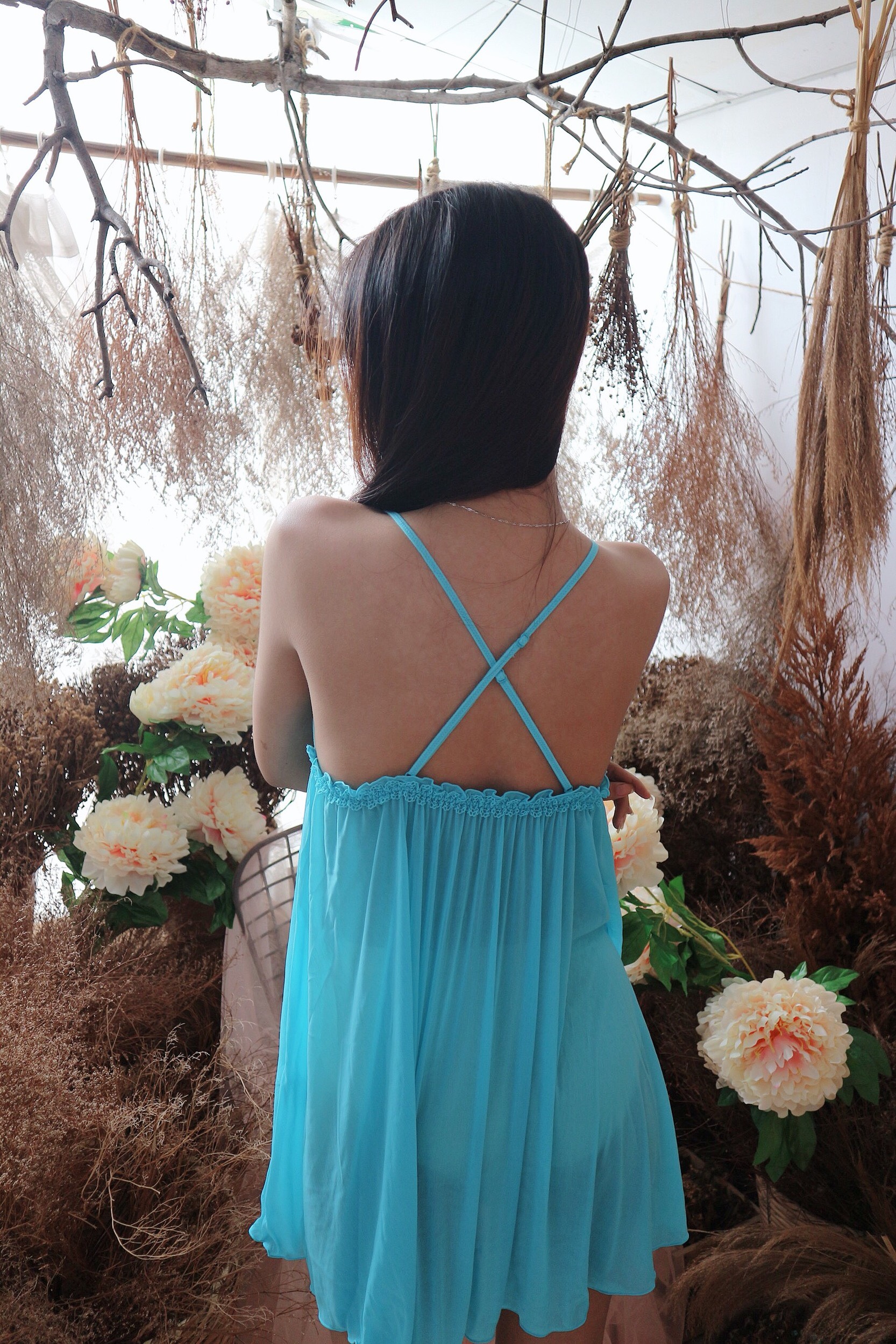 Đầm ngủ thời trang BARE G4030054-WQ màu xanh dương