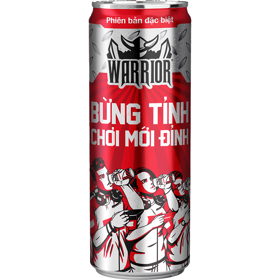 Nước tăng lực Warrior hương dâu 325ml 6 lon