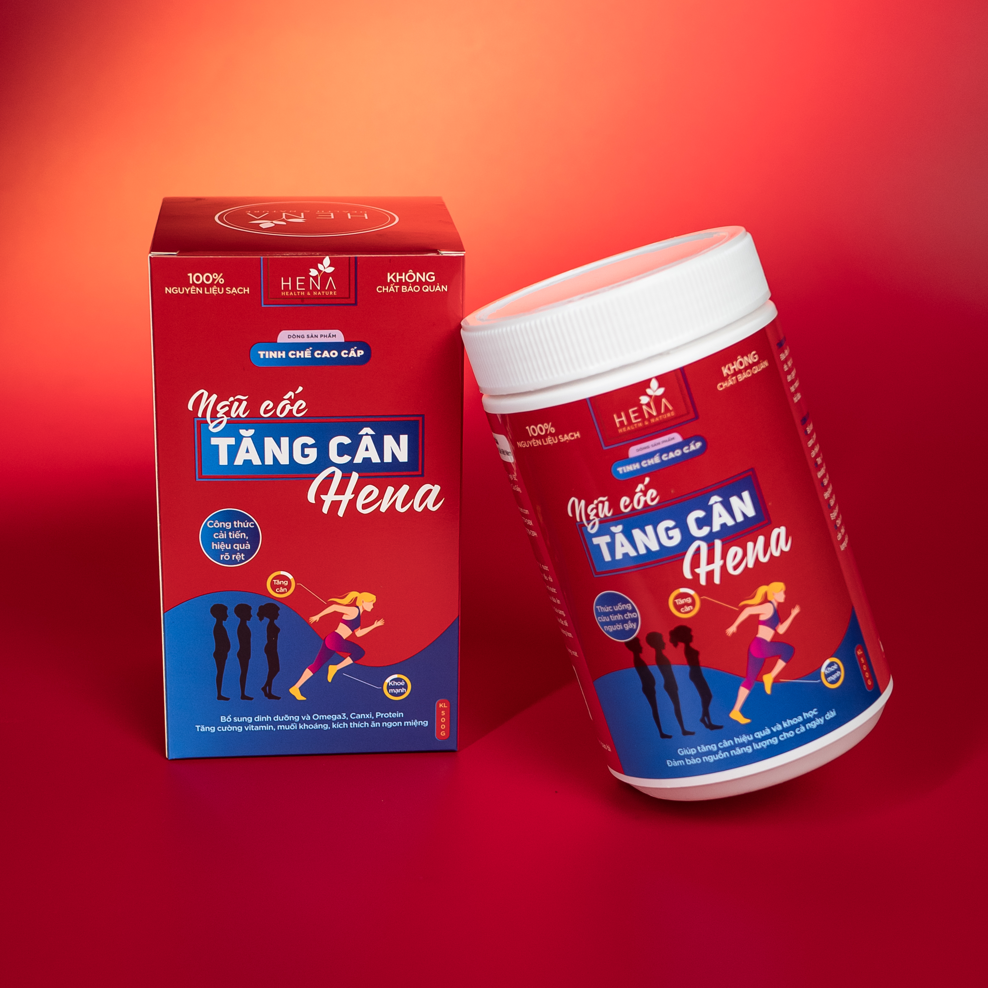 Ngũ Cốc Tăng Cân Hena 500g - Bột Ngũ Cốc Tăng Cân từ hơn 11 loại Hạt Hữu Cơ - 100% Tự Nhiên - Hỗ Trợ Tăng Cân Cho Người Gầy, Người Tập Gym, Trẻ Em Chậm Lớn - Sản Phẩm Chính Hãng