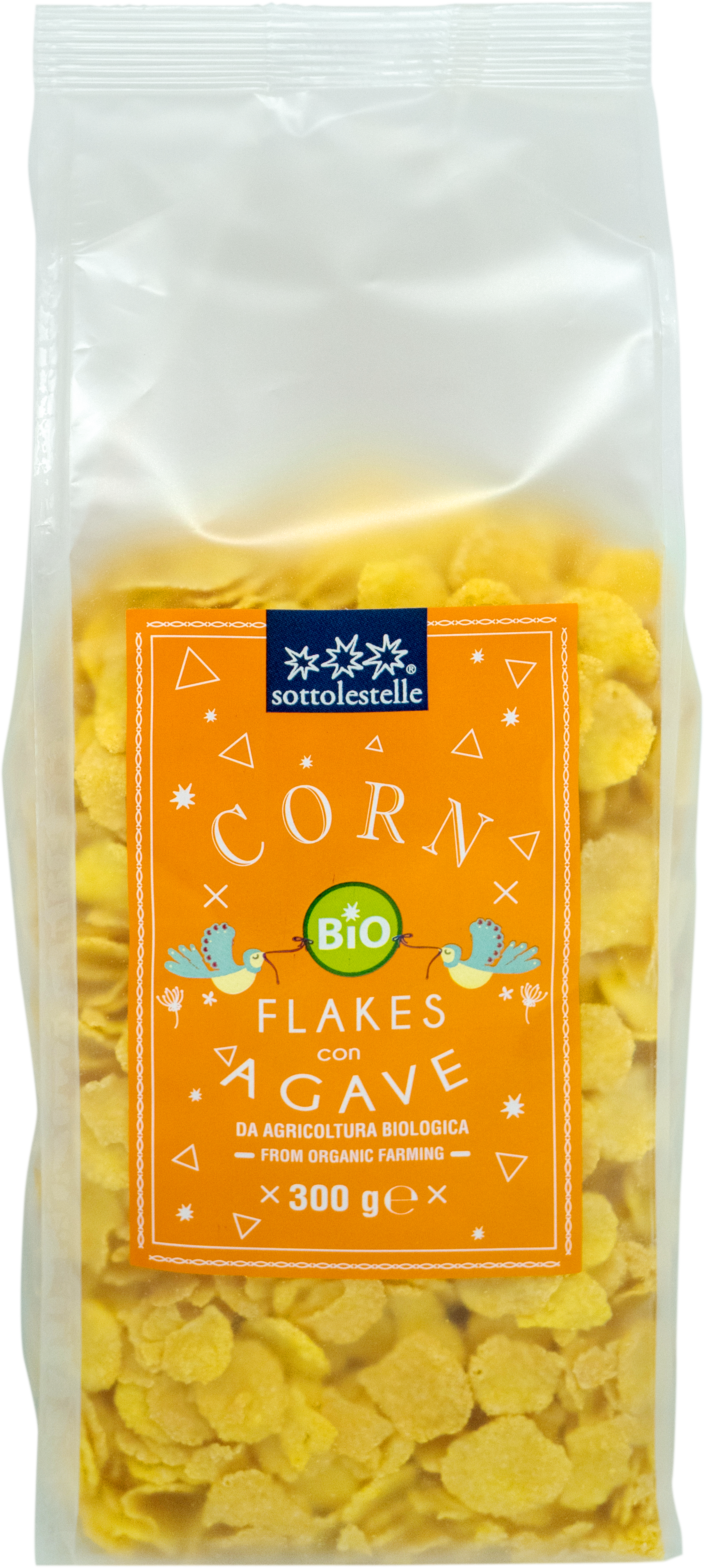 Ngũ cốc hữu cơ bắp ngô siro cán dẹp Sottolestelle 300g Organic Corn Flakes Agave