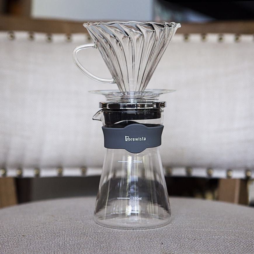 Phễu lọc cafe thủy tinh cường lực Artisan Tornado Glass Dripper for 1~2cups chính hãng Brewista