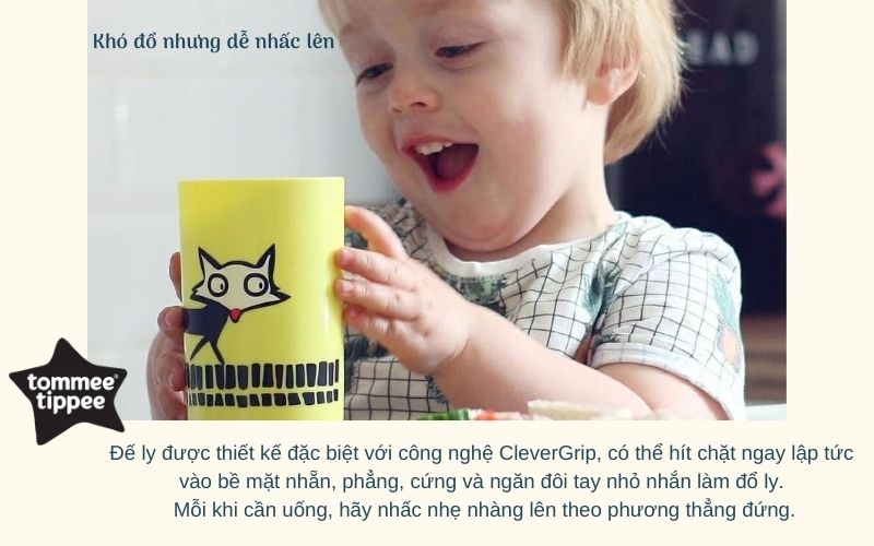 Ly uống nước chống đổ Tommee Tippee No-Knock từ 18 tháng - Vàng